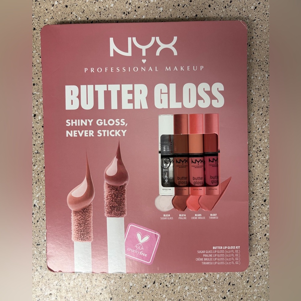 NEW NYX Professional Makeup Butter Gloss Lip Kit (4 Mini Shades) Cruelty Free.